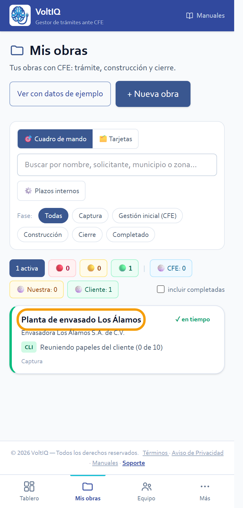 La obra en «Mis obras»