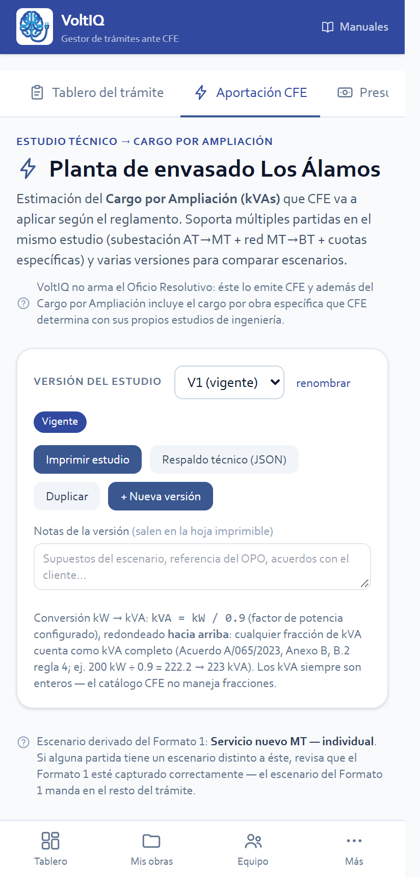 El estudio de la Aportación CFE