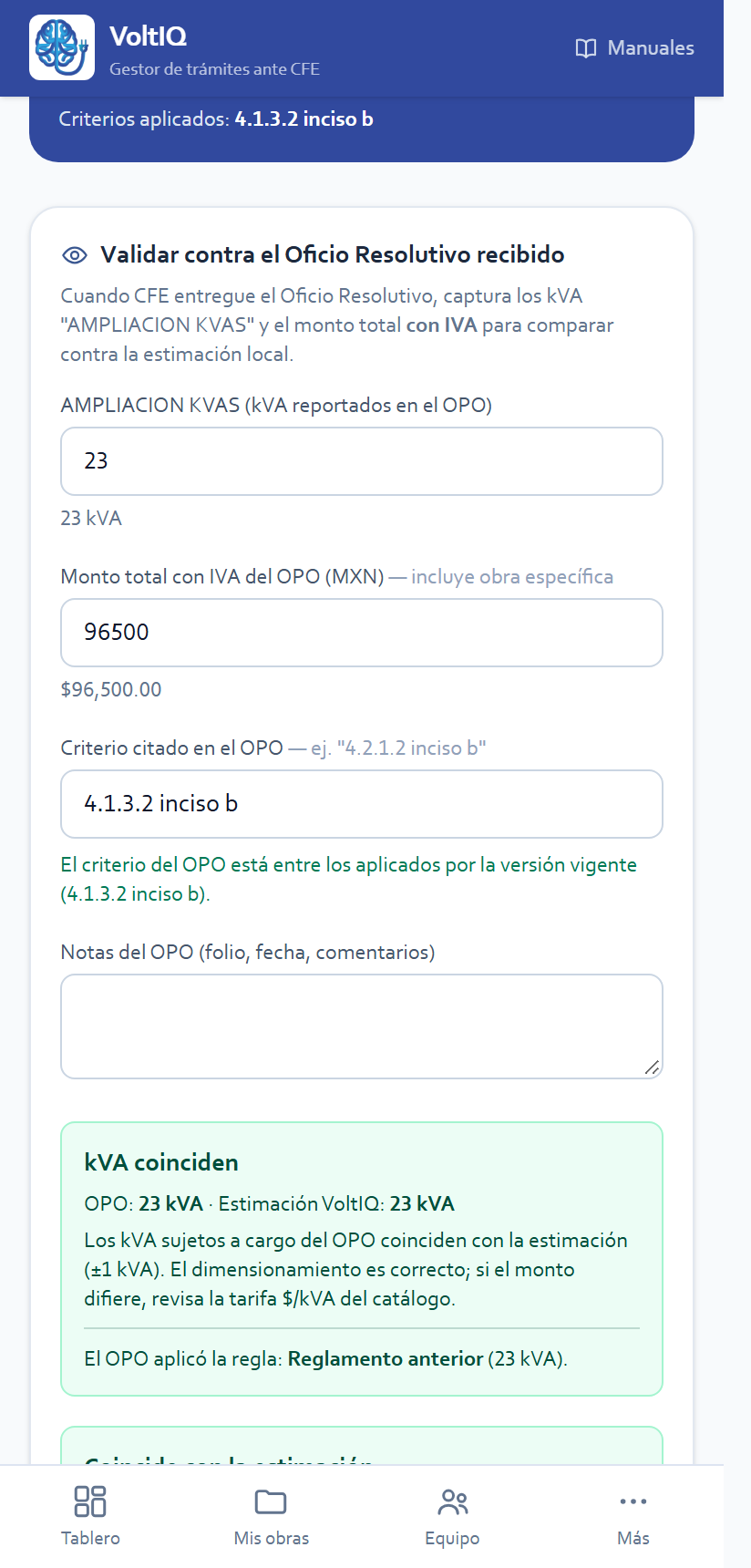 Los datos del OPO