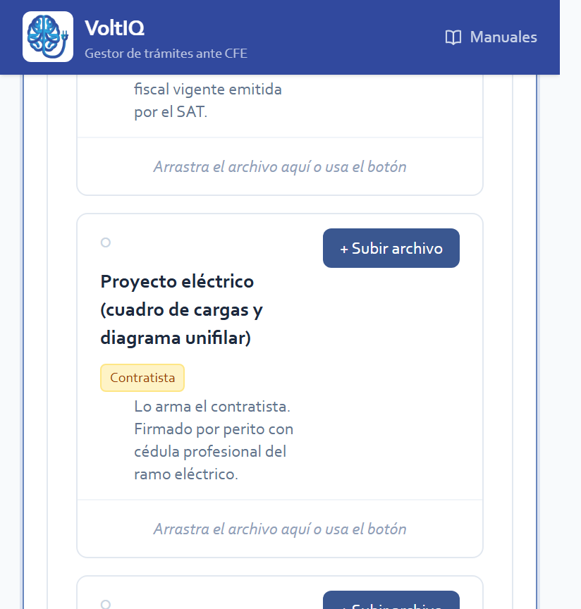 Un requisito que prepara el contratista