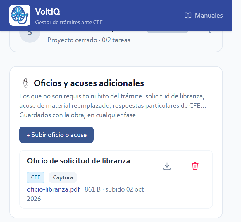 El oficio ya guardado