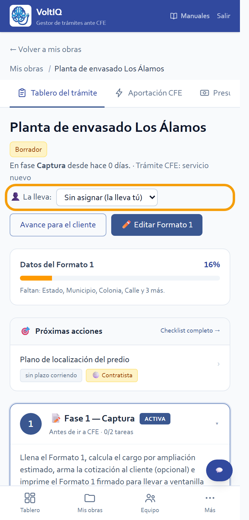 «La lleva:» dentro de la obra