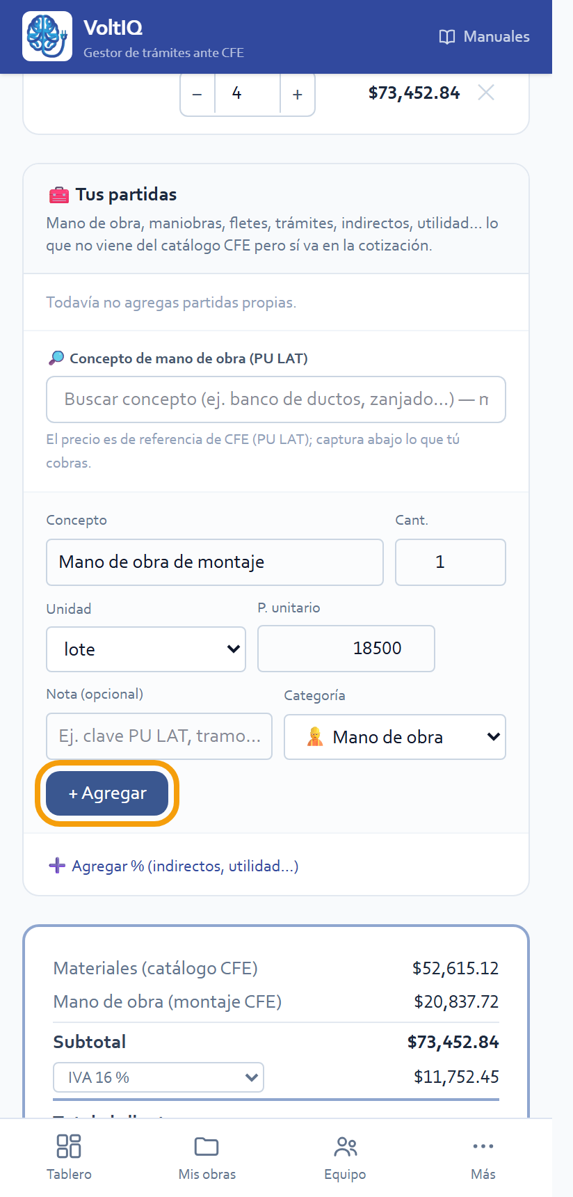Una partida propia
