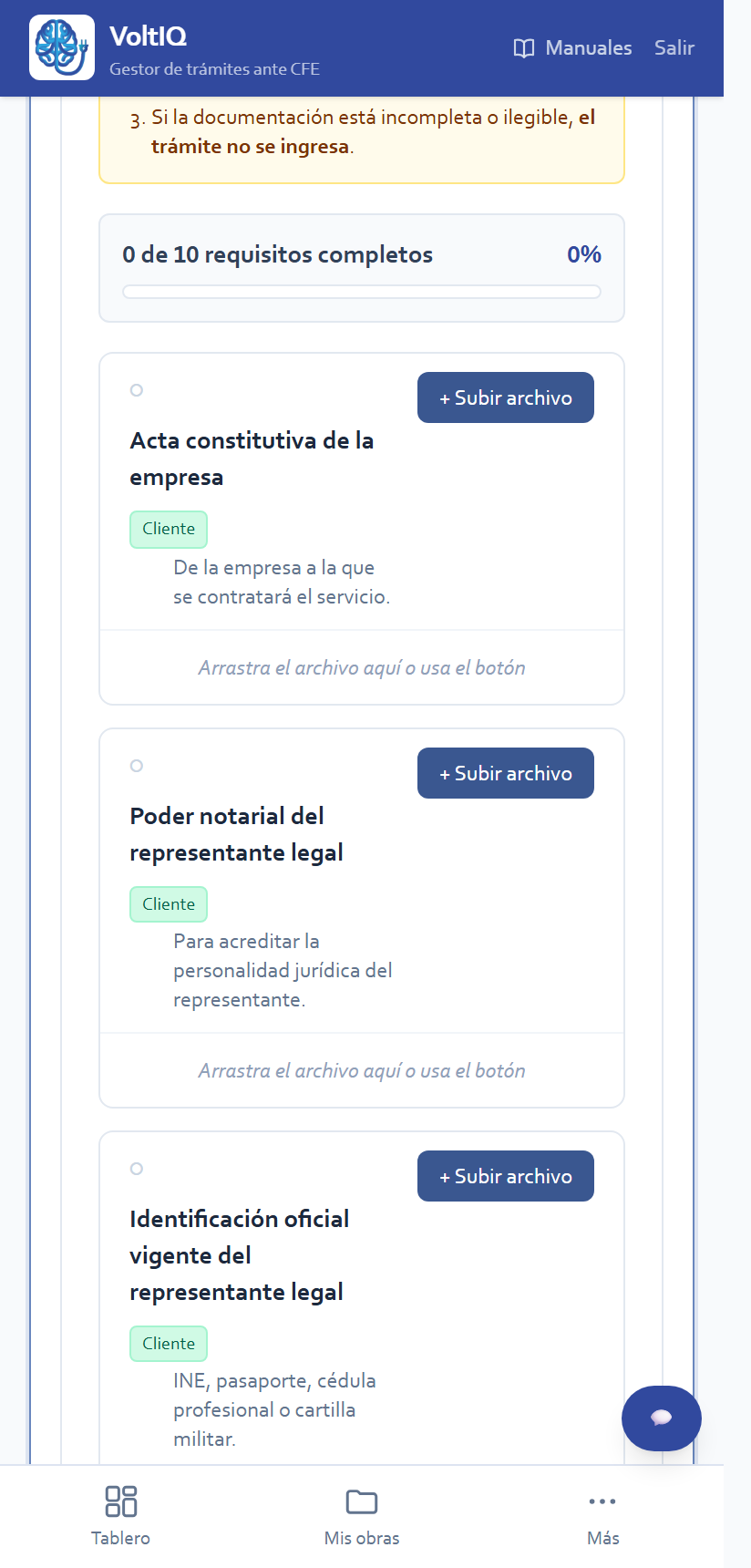 Los documentos de la obra, listos para subir